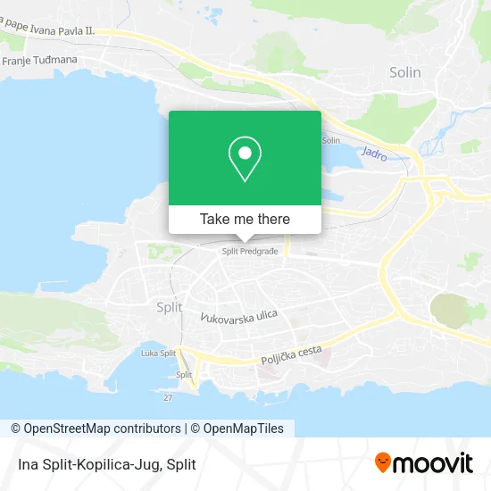 Ina Split-Kopilica-Jug map