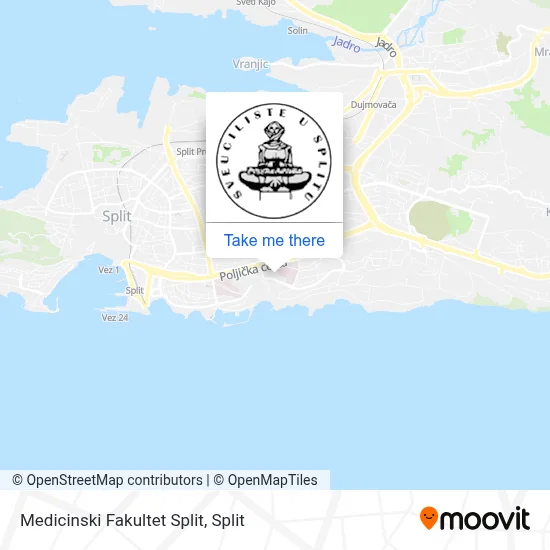 Medicinski Fakultet Split map