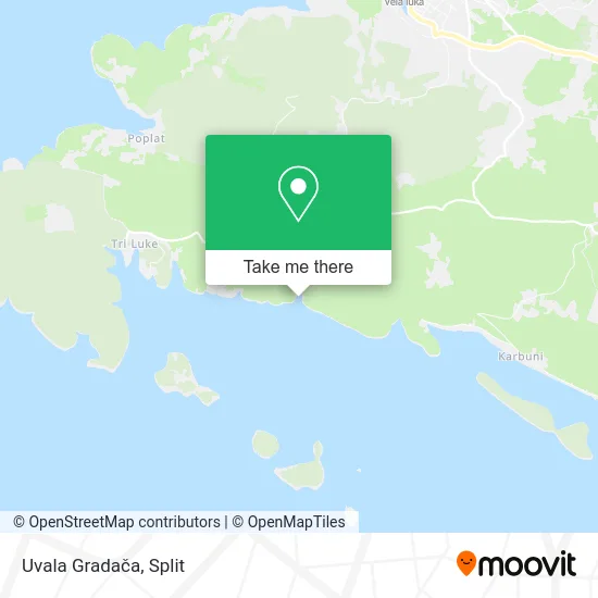 Uvala Gradača map