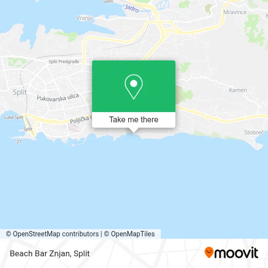 Beach Bar Znjan map