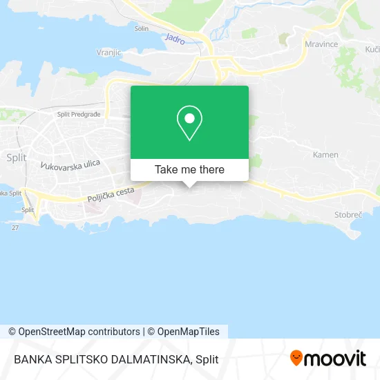 BANKA SPLITSKO DALMATINSKA map