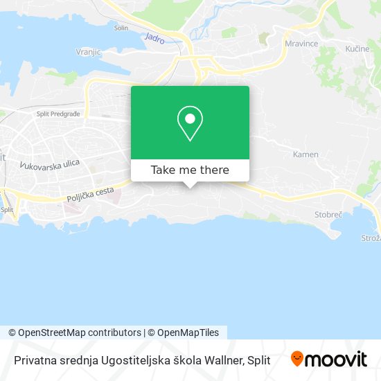 Privatna srednja Ugostiteljska škola Wallner map