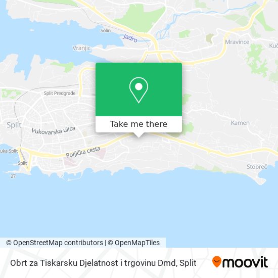Obrt za Tiskarsku Djelatnost i trgovinu Dmd map