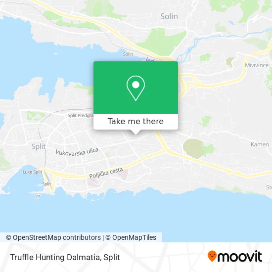 Truffle Hunting Dalmatia map