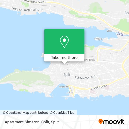 Apartment Simeroni Split map