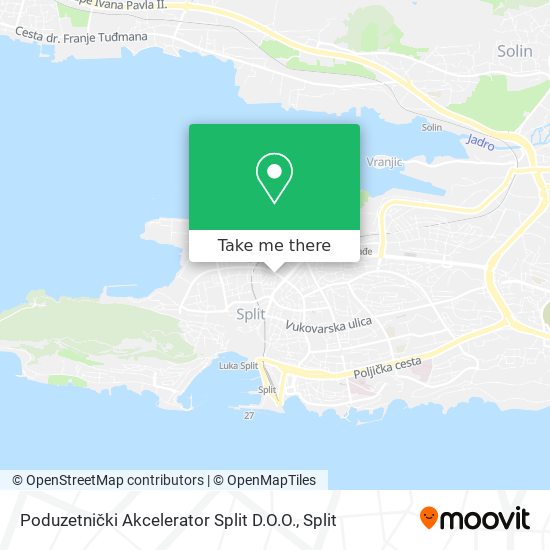Poduzetnički Akcelerator Split D.O.O. map