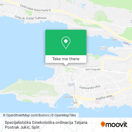 Specijalistička Ginekološka ordinacija Tatjana Postrak Jukić map