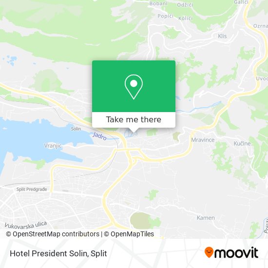 Hotel President Solin map