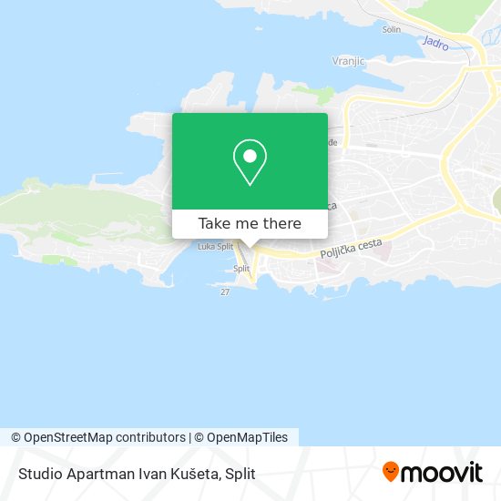 Studio Apartman Ivan Kušeta map
