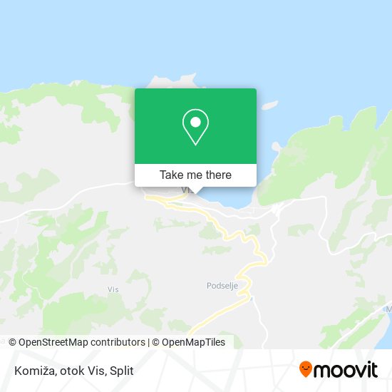 Komiža, otok Vis map