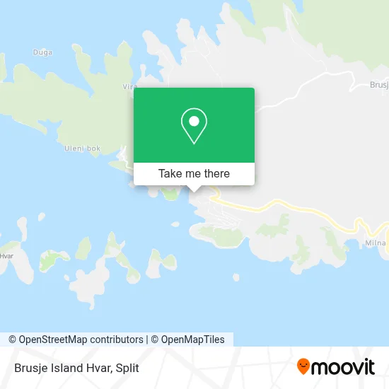 Brusje Island Hvar map