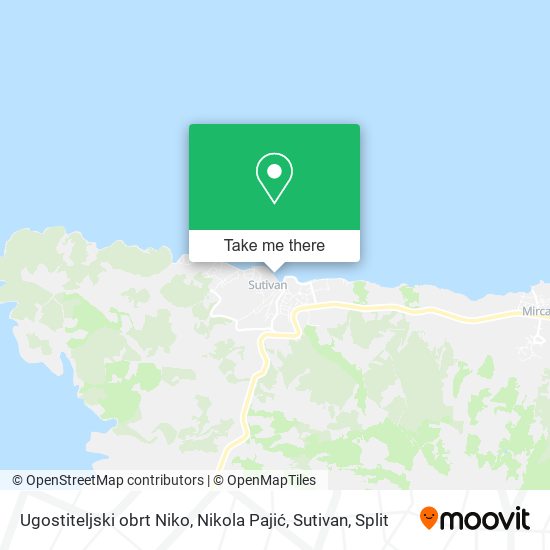 Ugostiteljski obrt Niko, Nikola Pajić, Sutivan map
