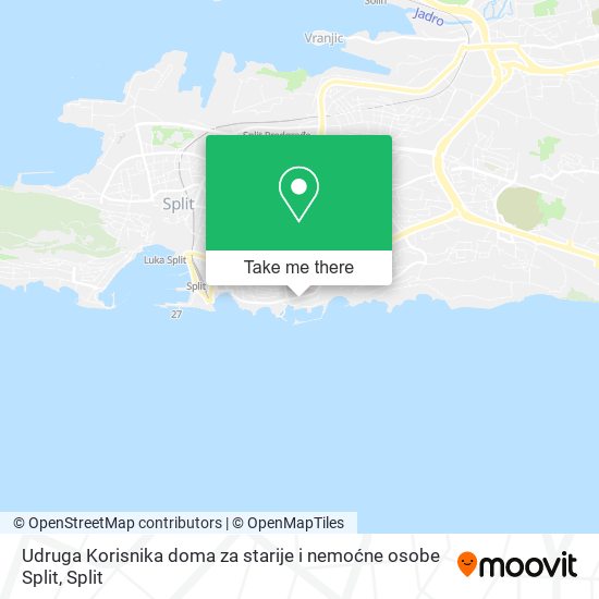 Udruga Korisnika doma za starije i nemoćne osobe Split map