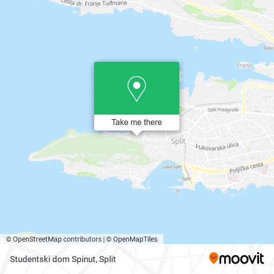 Studentski dom Spinut map