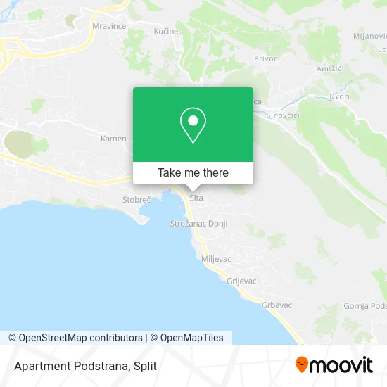 Apartment Podstrana map