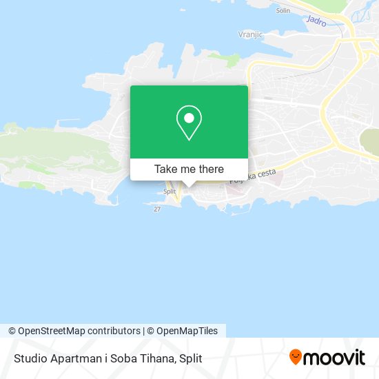 Studio Apartman i Soba Tihana map