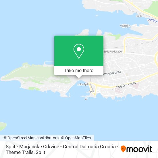 Split - Marjanske Crkvice - Central Dalmatia Croatia - Theme Trails map