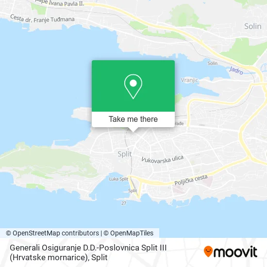 Generali Osiguranje D.D.-Poslovnica Split III (Hrvatske mornarice) map