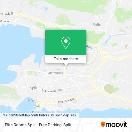 Elite Rooms Split - Free Parking map