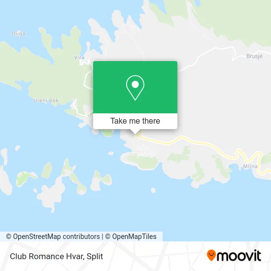 Club Romance Hvar map