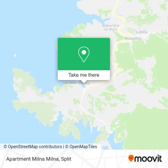 Apartment Milna Milna map