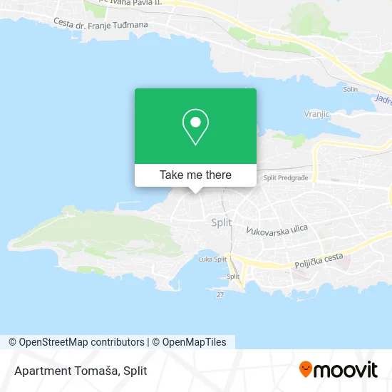 Apartment Tomaša map