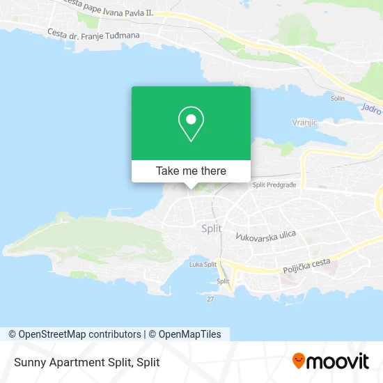 Sunny Apartment Split map