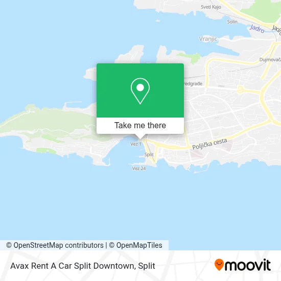 Avax Rent A Car Split Downtown map