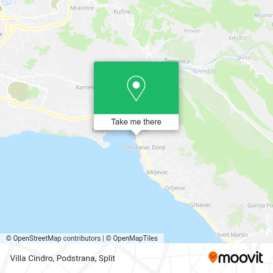 Villa Cindro, Podstrana map
