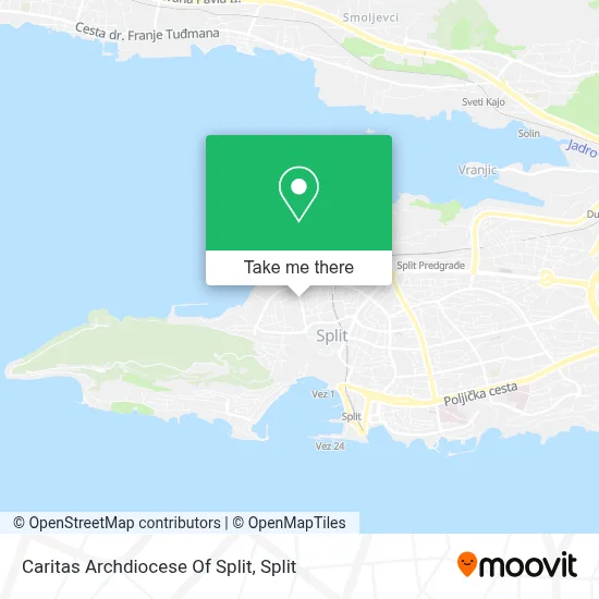 Caritas Archdiocese Of Split map