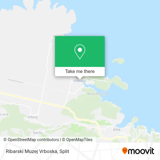 Ribarski Muzej Vrboska map