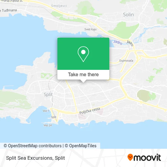 Split Sea Excursions map