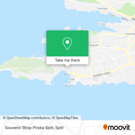 Souvenir Shop Priska Split map