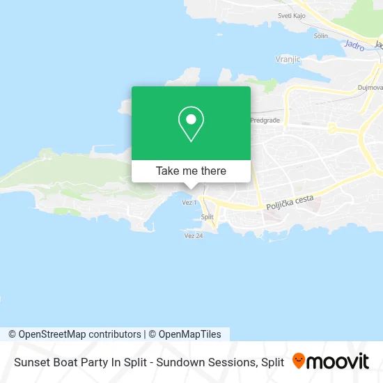 Sunset Boat Party In Split - Sundown Sessions map