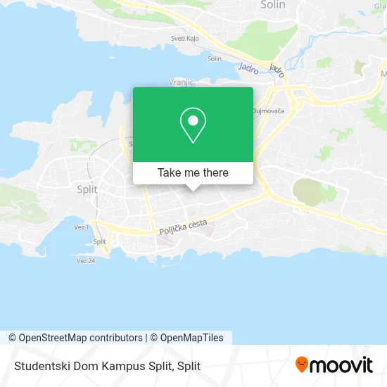 Studentski Dom Kampus Split map