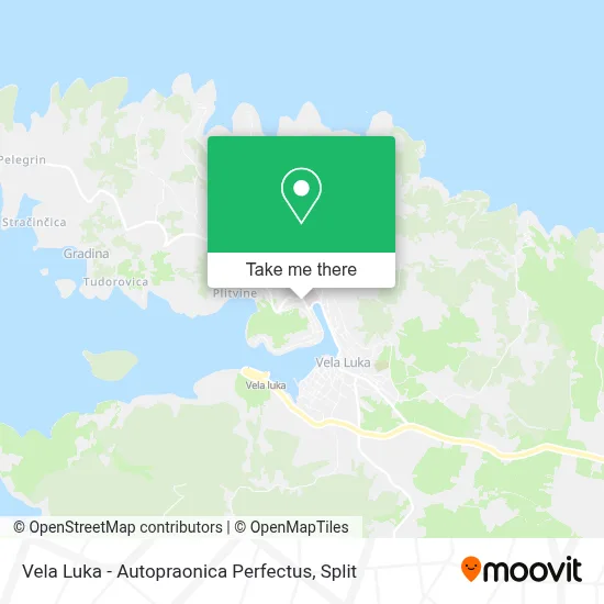Vela Luka - Autopraonica Perfectus map