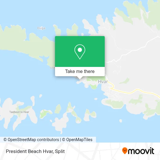 President Beach Hvar map