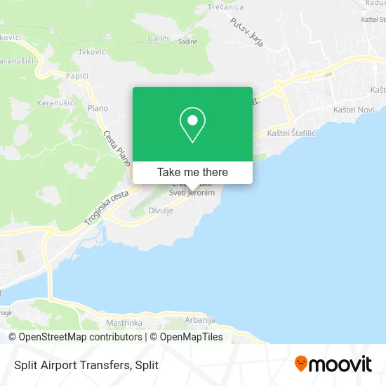Split Airport Transfers map