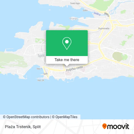 Plaža Trstenik map