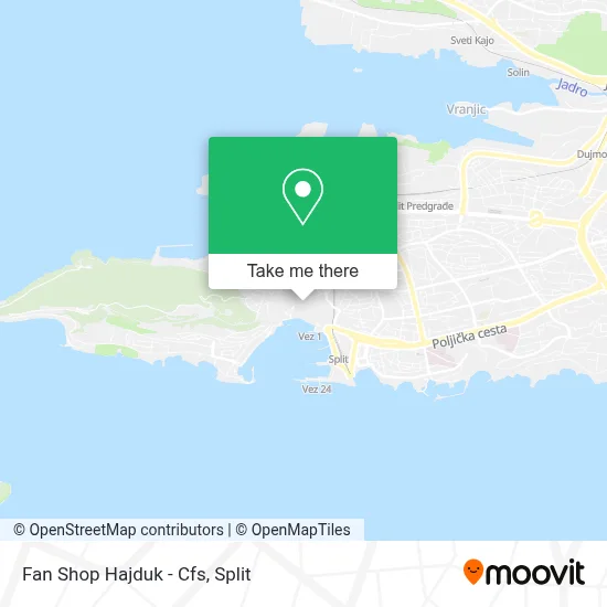 Fan Shop Hajduk - Cfs map