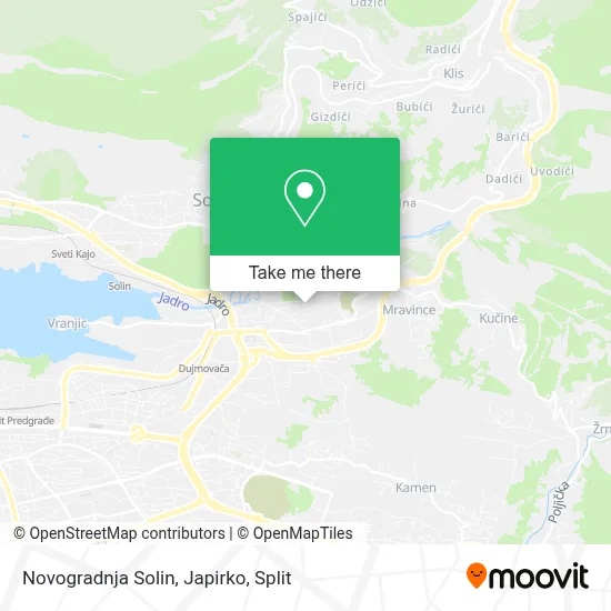 Novogradnja Solin, Japirko map