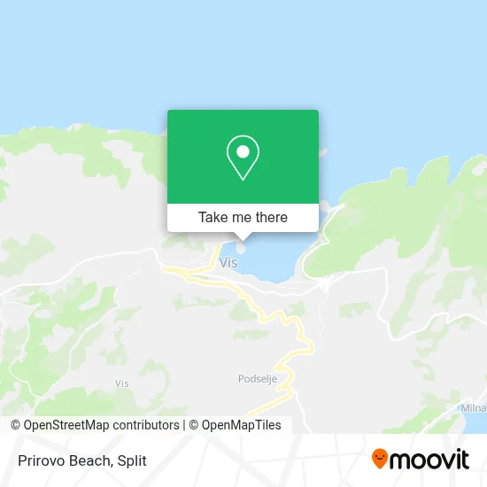 Prirovo Beach map