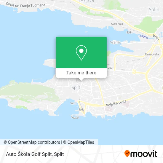Auto Škola Golf Split map