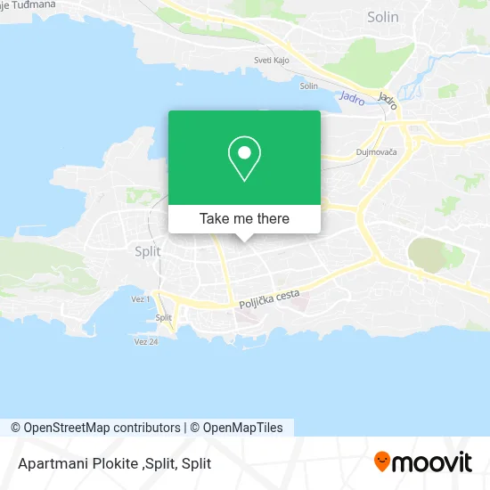 Apartmani Plokite ,Split map