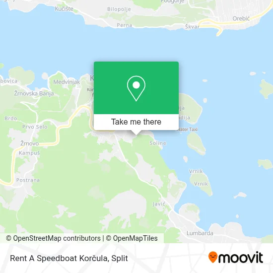 Rent A Speedboat Korčula map