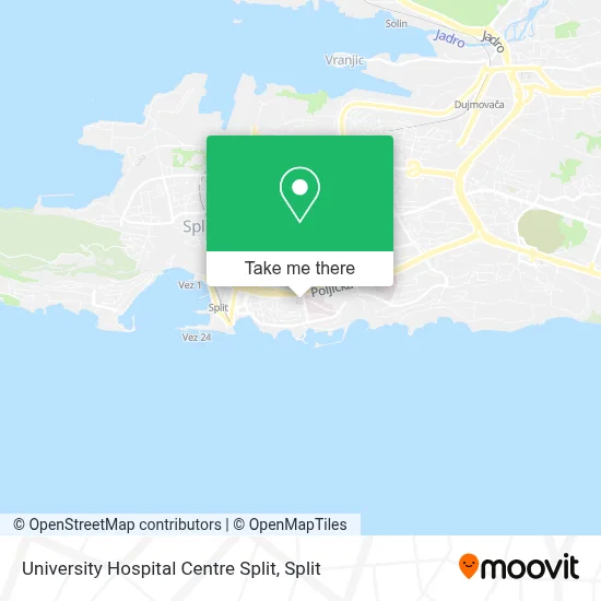 University Hospital Centre Split map
