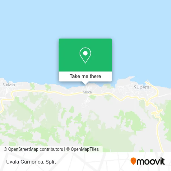 Uvala Gumonca map