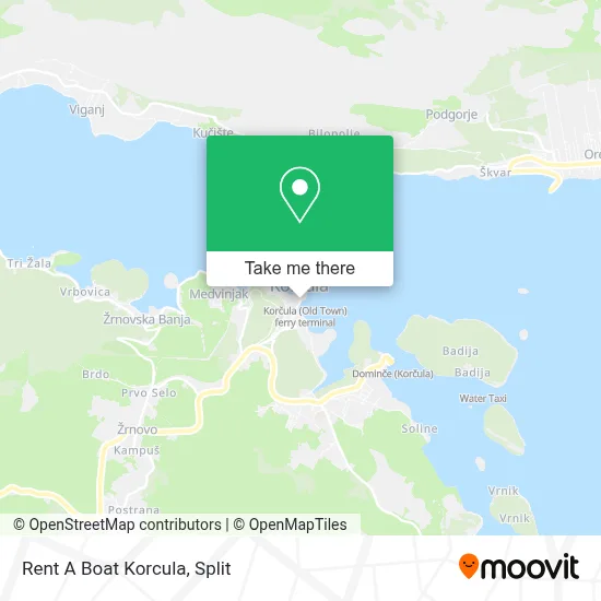 Rent A Boat Korcula map
