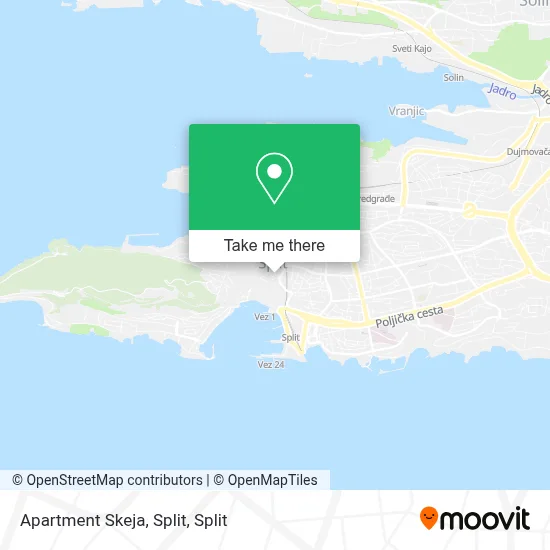 Apartment Skeja, Split map