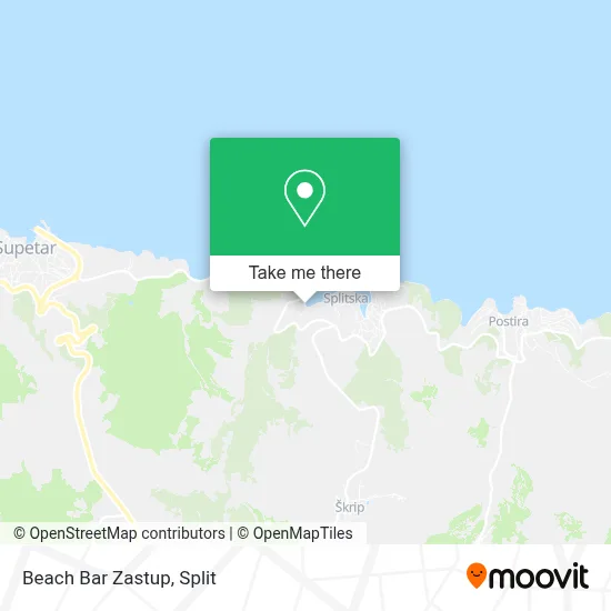 Beach Bar Zastup map